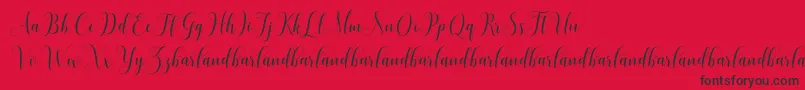 HoniladScriptDemo-fontti – mustat fontit punaisella taustalla