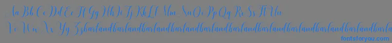 フォントHoniladScriptDemo – 灰色の背景に青い文字