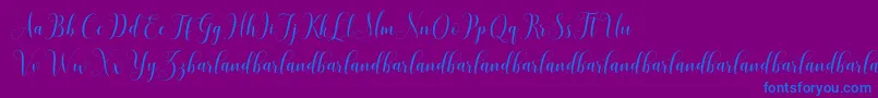 HoniladScriptDemo-Schriftart – Blaue Schriften auf violettem Hintergrund