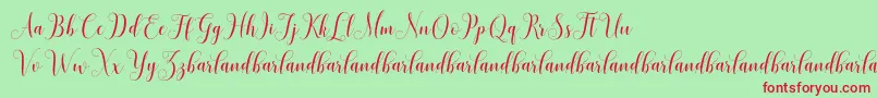 HoniladScriptDemo Font – Red Fonts on Green Background