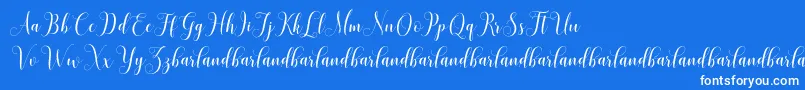 HoniladScriptDemo-Schriftart – Weiße Schriften auf blauem Hintergrund