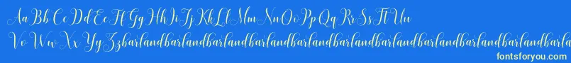 HoniladScriptDemo-Schriftart – Gelbe Schriften auf blauem Hintergrund