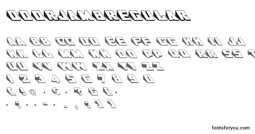 Czcionka DoorjambRegular – alfabet, cyfry, specjalne znaki