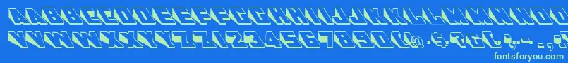 DoorjambRegular Font – Green Fonts on Blue Background