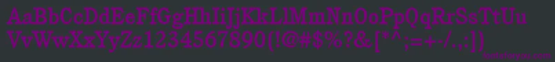 Шрифт ItcCushingLtMedium – фиолетовые шрифты на чёрном фоне