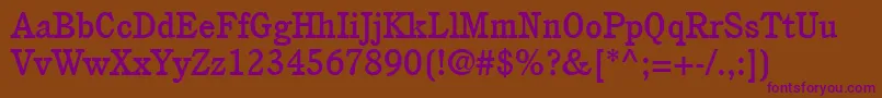 ItcCushingLtMedium Font – Purple Fonts on Brown Background