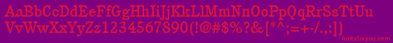 ItcCushingLtMedium Font – Red Fonts on Purple Background