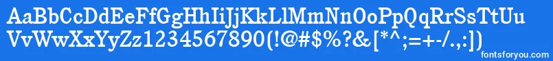 フォントItcCushingLtMedium – 青い背景に白い文字