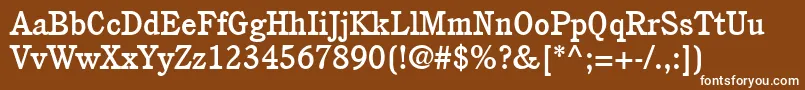 フォントItcCushingLtMedium – 茶色の背景に白い文字