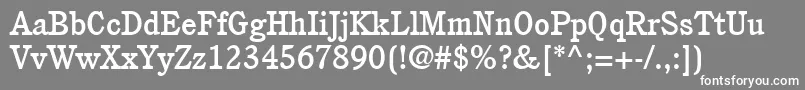 フォントItcCushingLtMedium – 灰色の背景に白い文字