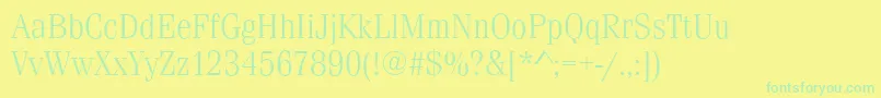 Police FerraraLightRegular – polices vertes sur fond jaune