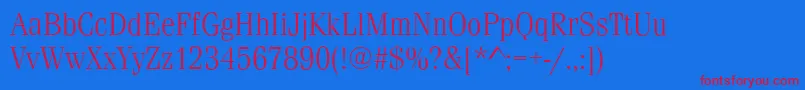 FerraraLightRegular Font – Red Fonts on Blue Background