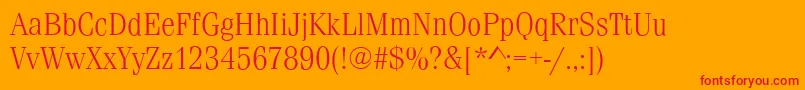 FerraraLightRegular-Schriftart – Rote Schriften auf orangefarbenem Hintergrund