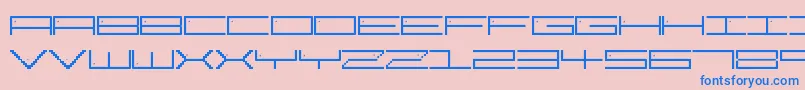 フォントPixelStar – ピンクの背景に青い文字