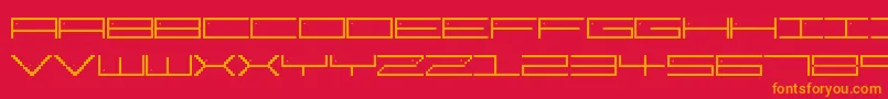 フォントPixelStar – 赤い背景にオレンジの文字