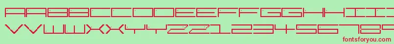 PixelStar-Schriftart – Rote Schriften auf grünem Hintergrund