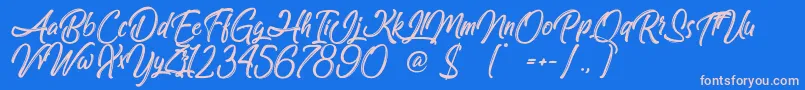 AmazingKids-Schriftart – Rosa Schriften auf blauem Hintergrund