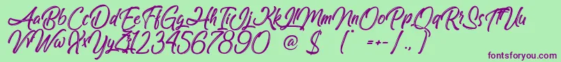 AmazingKids Font – Purple Fonts on Green Background