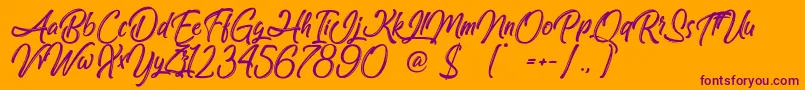AmazingKids Font – Purple Fonts on Orange Background