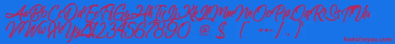 AmazingKids-Schriftart – Rote Schriften auf blauem Hintergrund