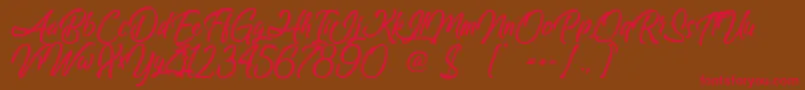AmazingKids-Schriftart – Rote Schriften auf braunem Hintergrund