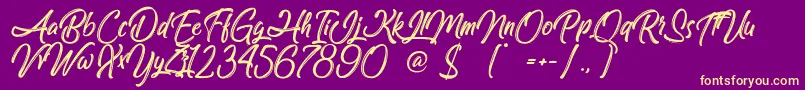 AmazingKids-Schriftart – Gelbe Schriften auf violettem Hintergrund