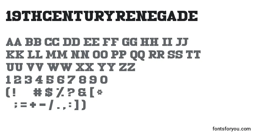 Schriftart 19thCenturyRenegade – Alphabet, Zahlen, spezielle Symbole