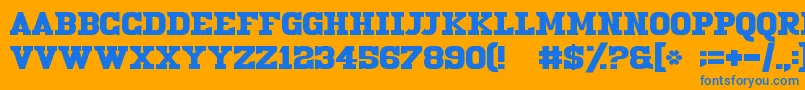 19thCenturyRenegade Font – Blue Fonts on Orange Background