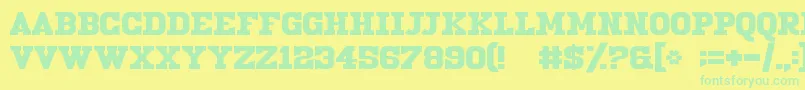 19thCenturyRenegade Font – Green Fonts on Yellow Background