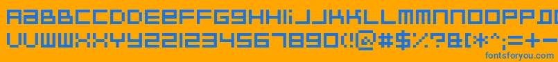 BitdustTwo Font – Blue Fonts on Orange Background