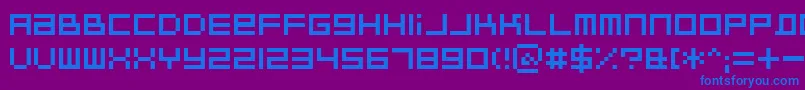 フォントBitdustTwo – 紫色の背景に青い文字