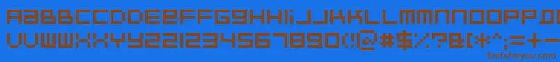 BitdustTwo Font – Brown Fonts on Blue Background