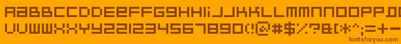 BitdustTwo Font – Brown Fonts on Orange Background