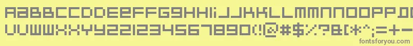 フォントBitdustTwo – 黄色の背景に灰色の文字