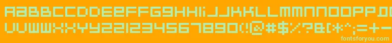 BitdustTwo Font – Green Fonts on Orange Background