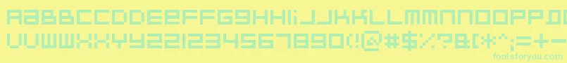 BitdustTwo Font – Green Fonts on Yellow Background