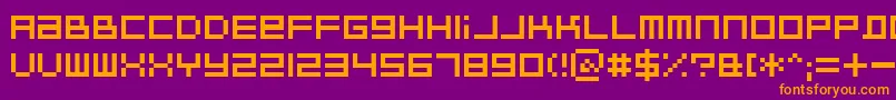 BitdustTwo Font – Orange Fonts on Purple Background