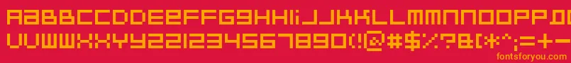 BitdustTwo Font – Orange Fonts on Red Background