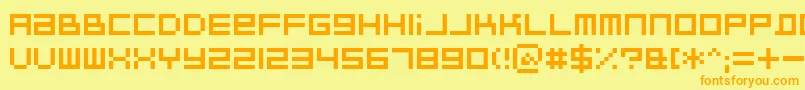 BitdustTwo Font – Orange Fonts on Yellow Background