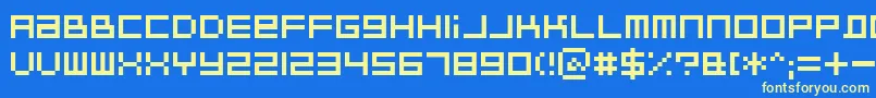 BitdustTwo-fontti – keltaiset fontit sinisellä taustalla