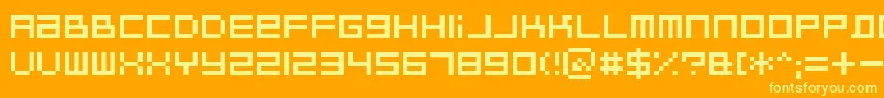 BitdustTwo-Schriftart – Gelbe Schriften auf orangefarbenem Hintergrund