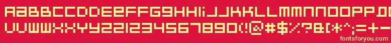BitdustTwo-fontti – keltaiset fontit punaisella taustalla