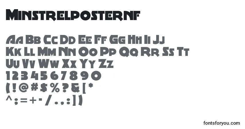 Czcionka Minstrelposternf – alfabet, cyfry, specjalne znaki