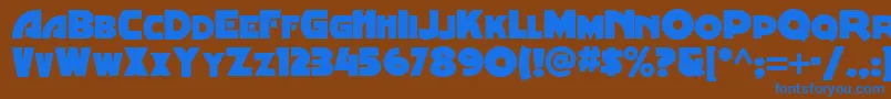 Minstrelposternf Font – Blue Fonts on Brown Background