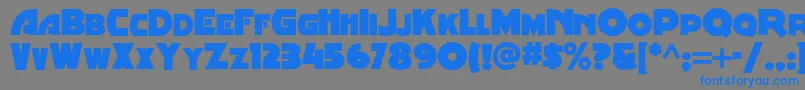 Minstrelposternf-Schriftart – Blaue Schriften auf grauem Hintergrund