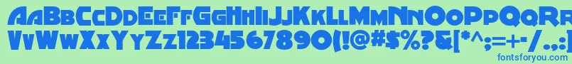 Czcionka Minstrelposternf – niebieskie czcionki na zielonym tle