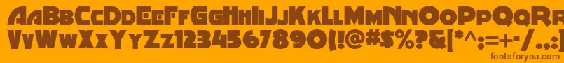 Czcionka Minstrelposternf – brązowe czcionki na pomarańczowym tle