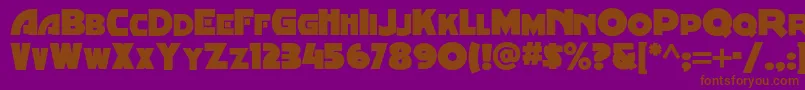 Minstrelposternf-Schriftart – Braune Schriften auf violettem Hintergrund