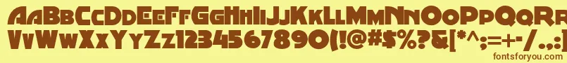 Minstrelposternf Font – Brown Fonts on Yellow Background