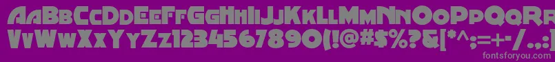 Minstrelposternf-fontti – harmaat kirjasimet violetilla taustalla